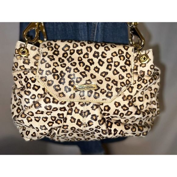 LA GIOE DI TOSCANA Purse Animal Print Pony Hair Leather Suede Flap Shoulder Bag - Picture 8 of 11